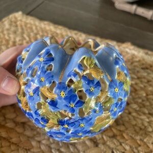 Fischer J. Budapest Blue and Gold Candle Holder
